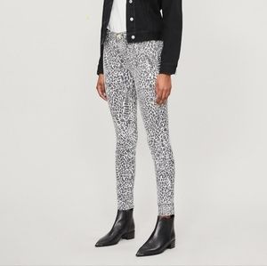 FRAME Le High Animal Print Ankle Skinny Jeans White/Black sizeFRAME Le High A 27